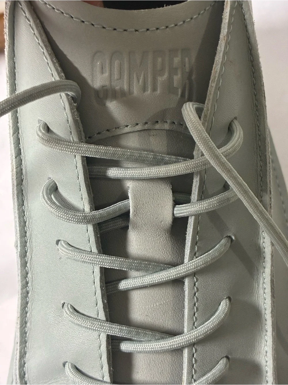 Camper Men's Mint Green Leather Chukka Boots with Crepe Sole